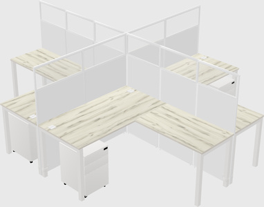 Shared l-shaped cubicles