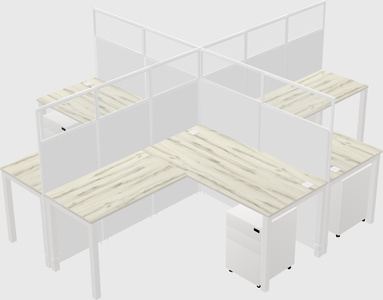 Shared l-shaped cubicles