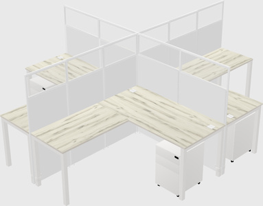 Shared l-shaped cubicles