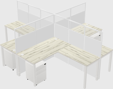 Shared l-shaped cubicles