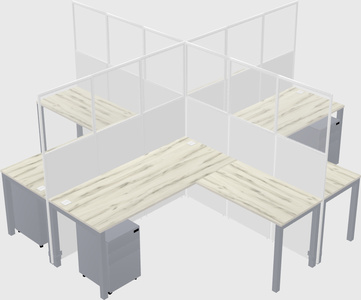 Shared l-shaped cubicles