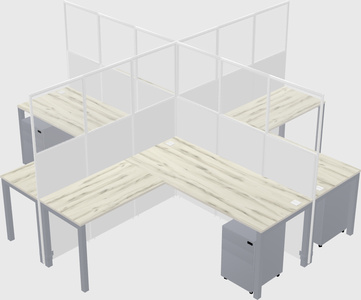 Shared l-shaped cubicles