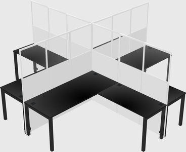 Shared L-shaped Cubicles