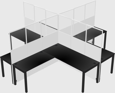 Shared l-shaped cubicles