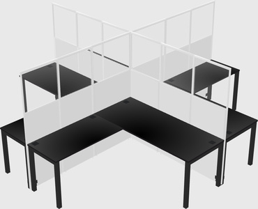 Shared l-shaped cubicles