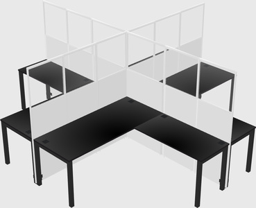 Shared l-shaped cubicles
