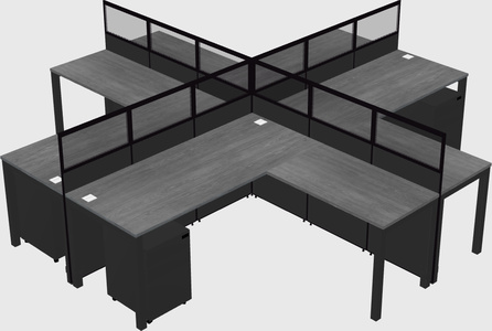 Shared l-shaped cubicles