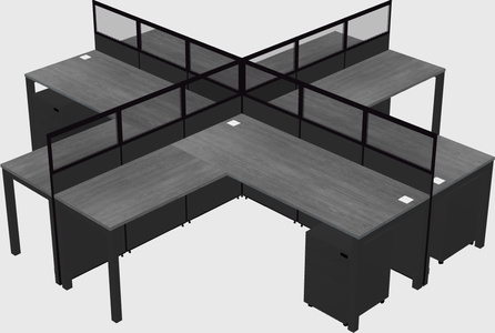 Shared l-shaped cubicles