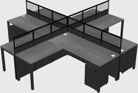 Shared l-shaped cubicles