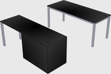 Parallel desk + file cabinet