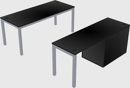 Parallel desk + file cabinet