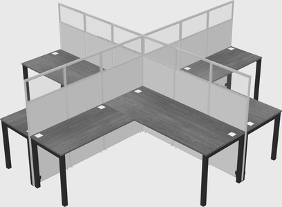 Shared l-shaped cubicles
