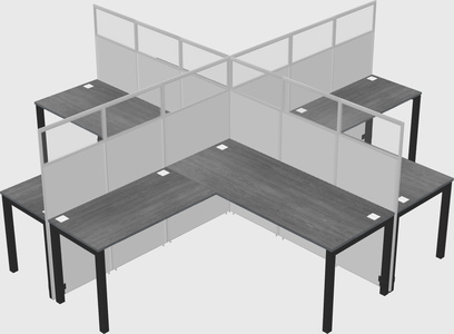 Shared l-shaped cubicles