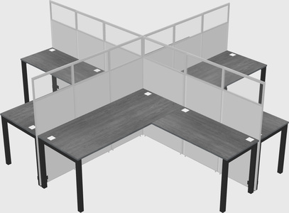 Shared l-shaped cubicles