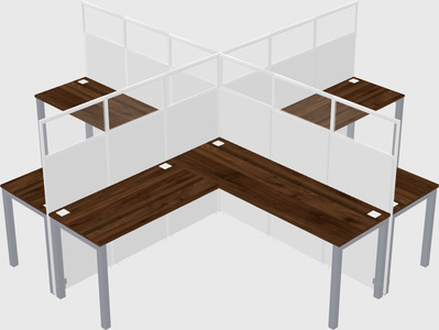 Shared l-shaped cubicles