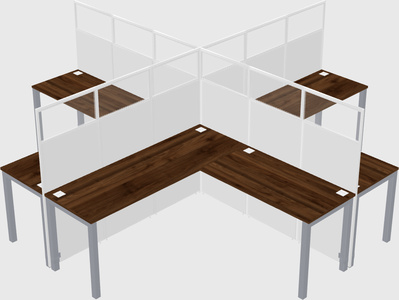 Shared l-shaped cubicles