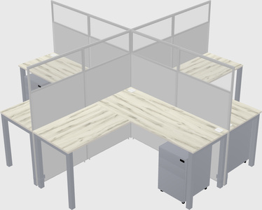 Shared l-shaped cubicles