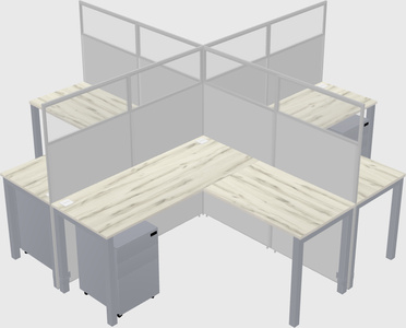Shared l-shaped cubicles