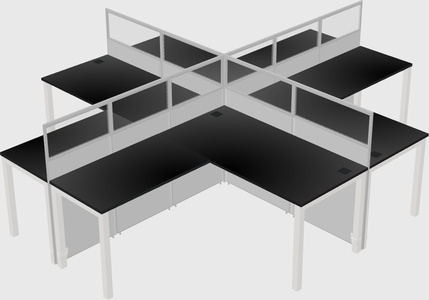 Shared l-shaped cubicles