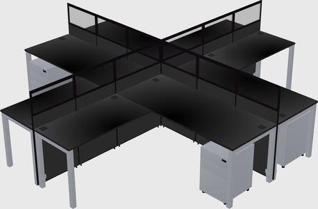Shared l-shaped cubicles
