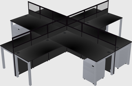 Shared l-shaped cubicles