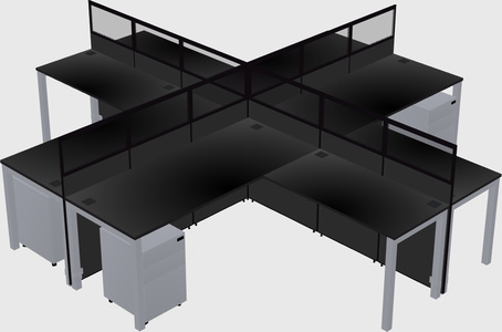 Shared l-shaped cubicles