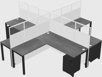 Shared l-shaped cubicles