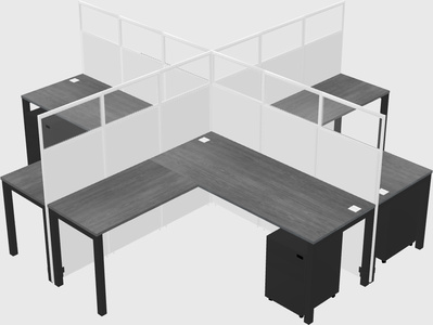 Shared l-shaped cubicles