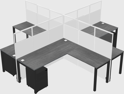 Shared l-shaped cubicles