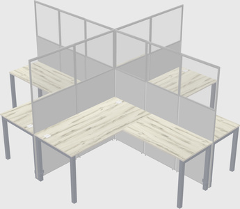 Shared l-shaped cubicles