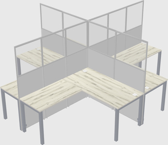 Shared l-shaped cubicles