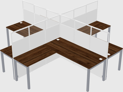 Shared l-shaped cubicles
