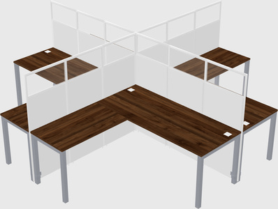 Shared l-shaped cubicles