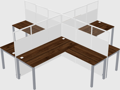 Shared l-shaped cubicles