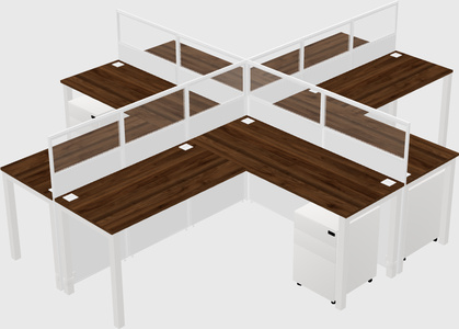 Shared l-shaped cubicles