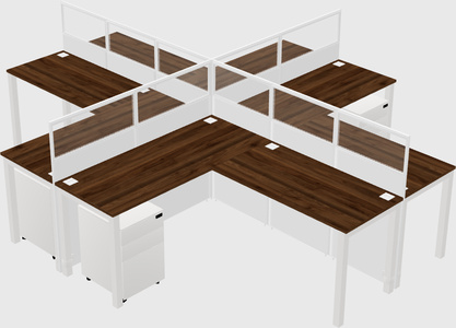 Shared l-shaped cubicles