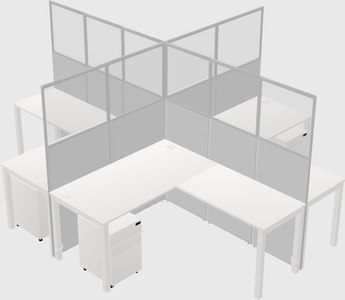 Shared l-shaped cubicles