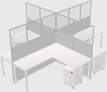 Shared l-shaped cubicles