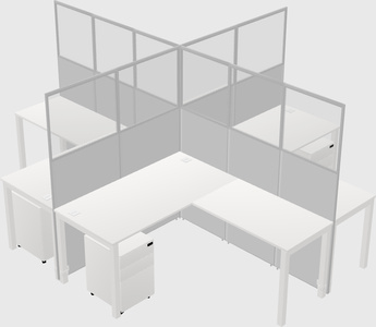 Shared l-shaped cubicles