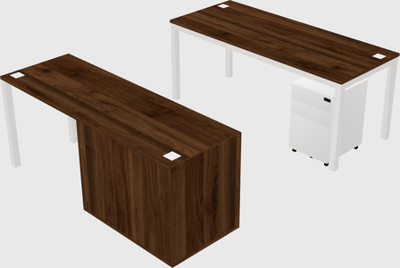 Parallel desk + file cabinet