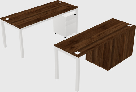 Parallel desk + file cabinet