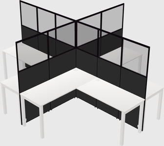 Shared l-shaped cubicles
