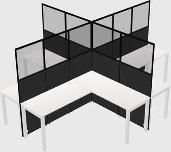 Shared l-shaped cubicles