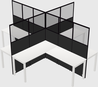 Shared l-shaped cubicles