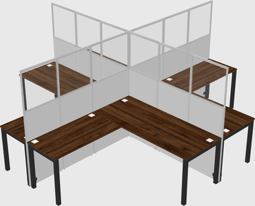 Shared l-shaped cubicles