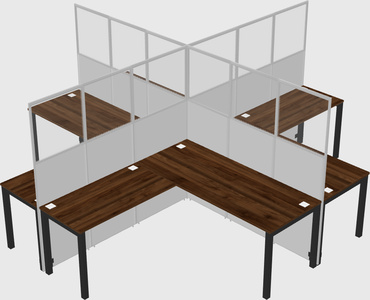 Shared l-shaped cubicles