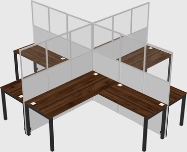 Shared l-shaped cubicles