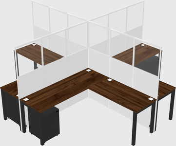 Shared l-shaped cubicles