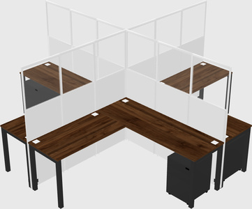 Shared l-shaped cubicles