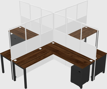 Shared l-shaped cubicles